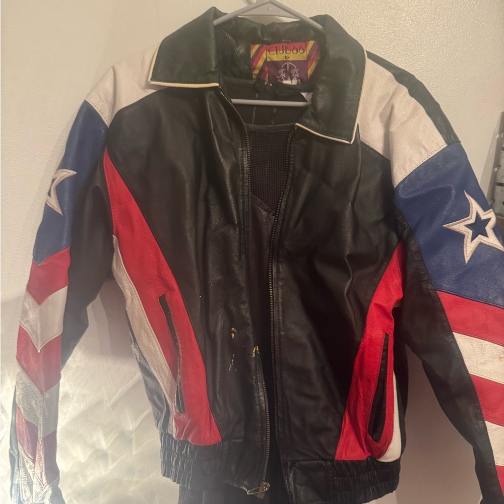 CLUB 66 California Tip Top VTG 80s LEATHER JACKET SIZE SMALL - Picture 2 of 3